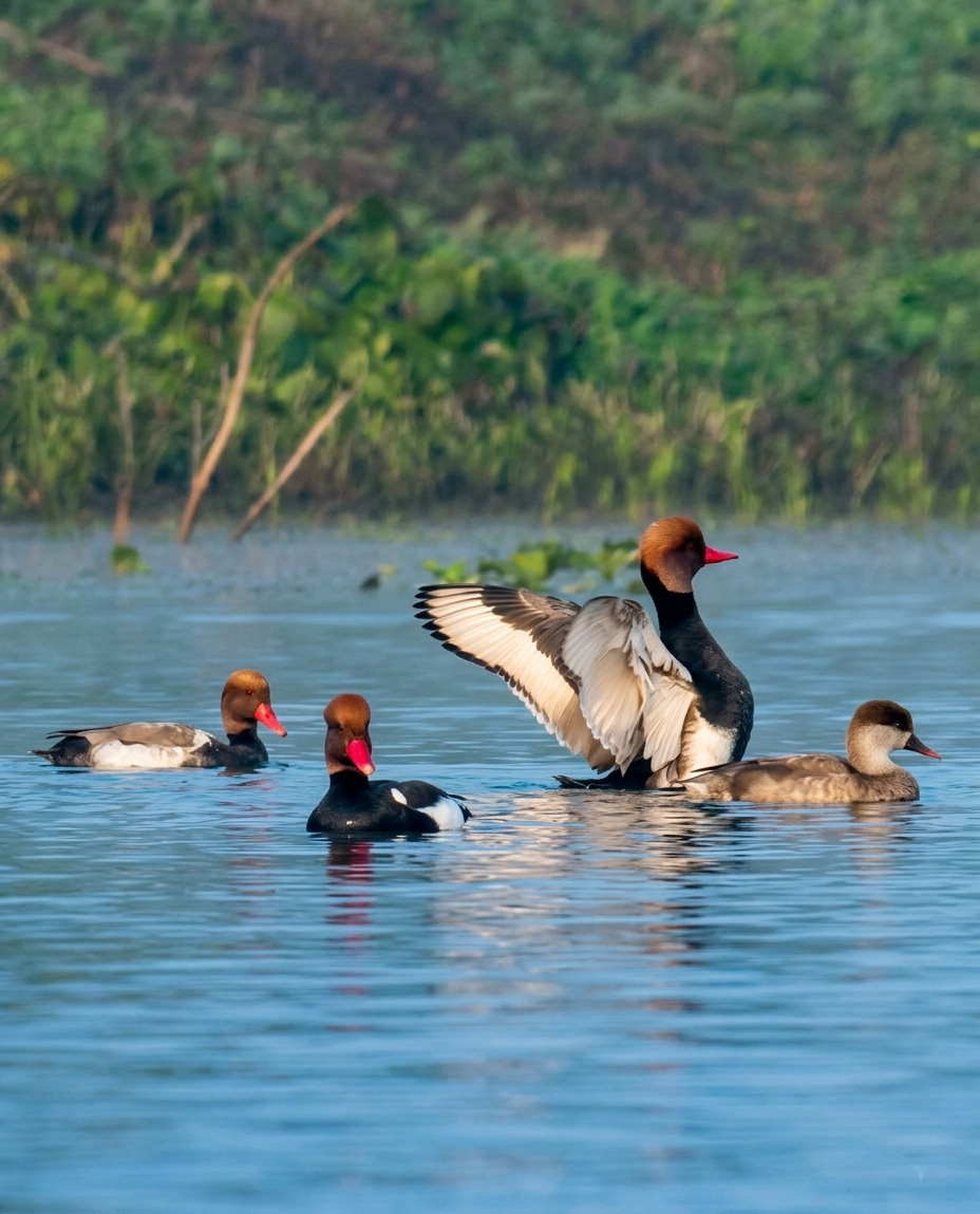 Purbasthali Red crested pochards